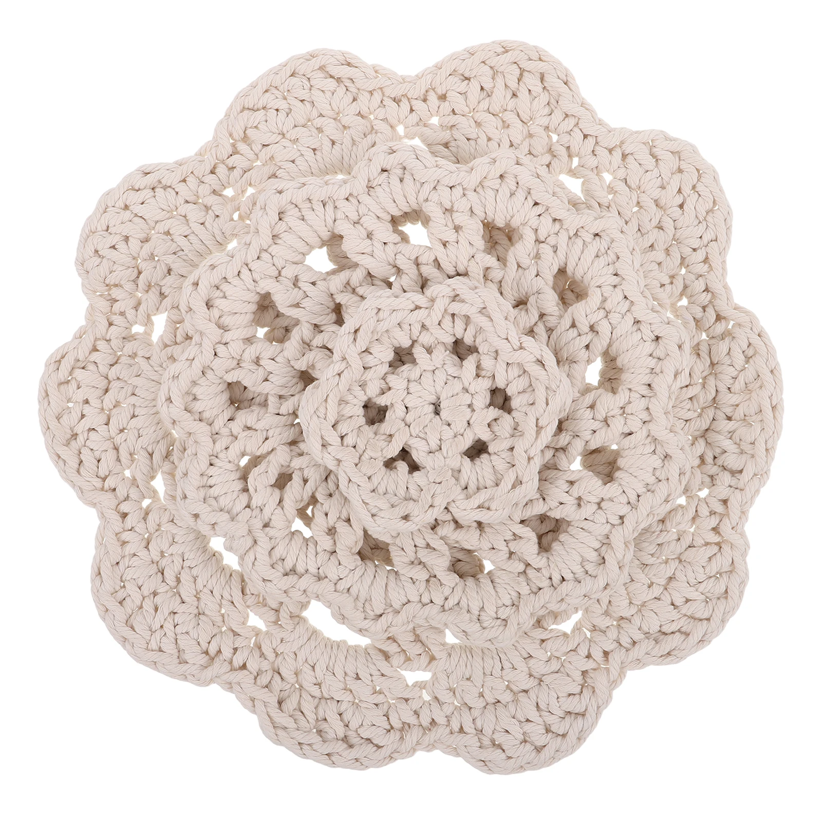 

3 Pcs Nordic Cotton Rope Coasters Heat Resistant Table Placemats for Drinks Kitchen Cup Insulation Pad Woven Set