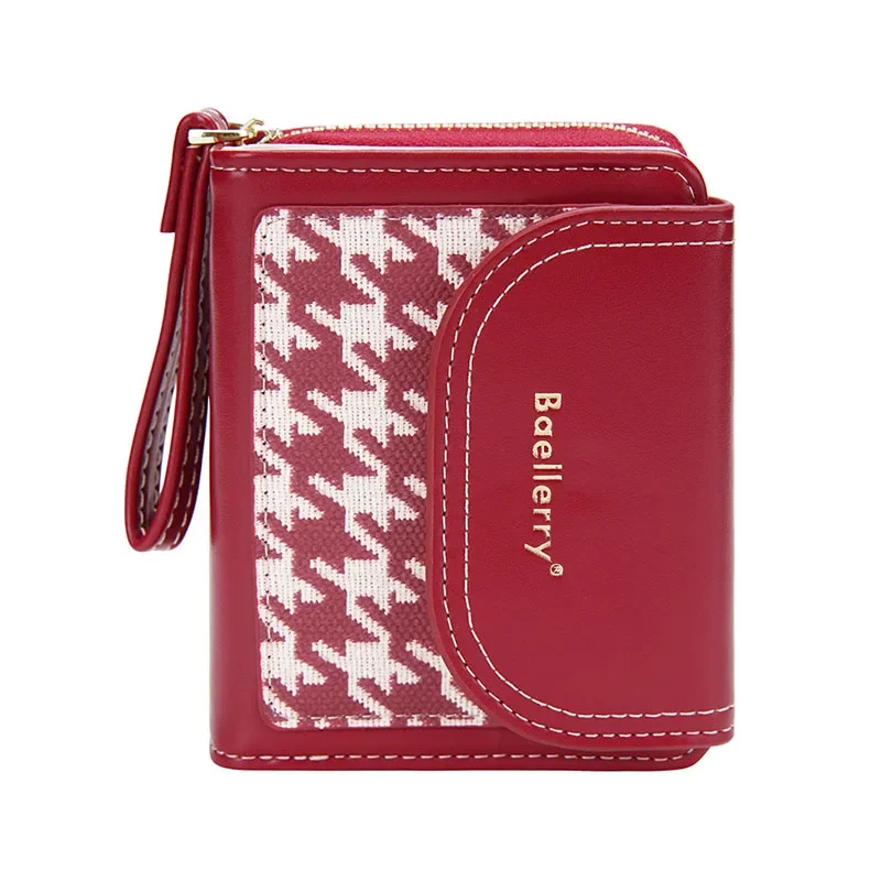 2025 Houndstooth Fashion Women Wallet Zipper Hasp Small Slim Coin Pocket Purse Women Wallets Card Holders Wallets Designer Purse