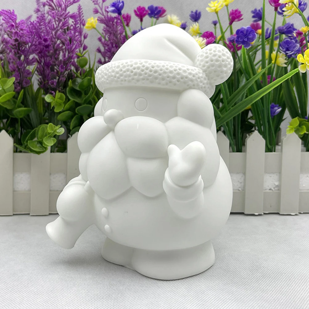 

1Set Christmas Santa Claus Coloring Craft Unfinished Vinyl Decoration DIY Paintable Home Holiday Ornament Xmas Gift