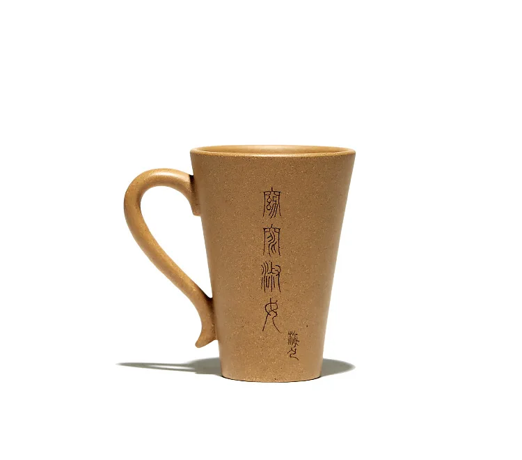 【 Changtao 】 Yixing Raw Mine Handmade Purple Sand Cup Tea Cup, Colorful Section With Handle, Beauty 90cc