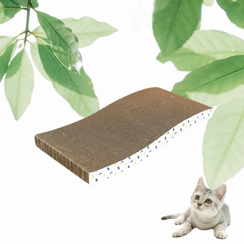 Cat scratching board, corrugated paper, scratching texture design, suitable for indoor cats double-sided use, free catnip