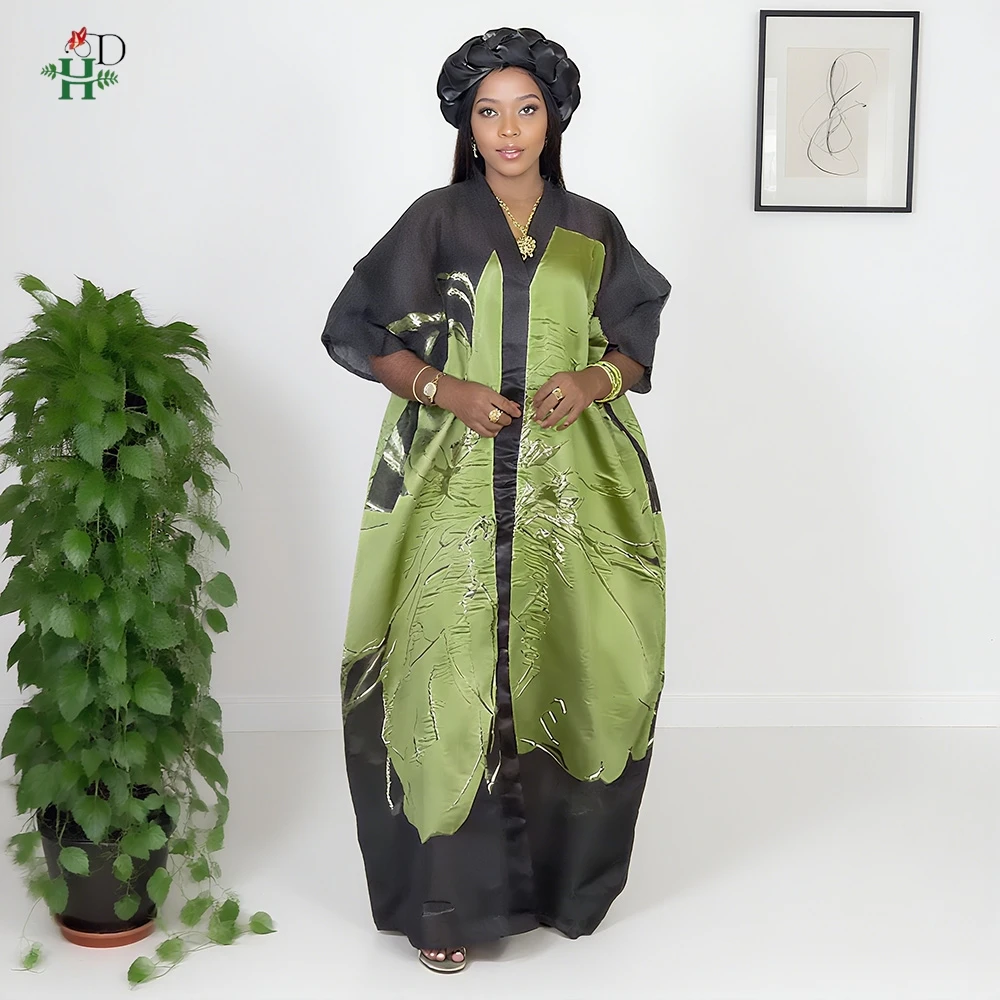 

2025 Новые африканские платья больших размеров для женщин Dashiki Ankara Турция наряд мусульманское платье 2 шт. летнее праздничное платье жаккардовая ткань