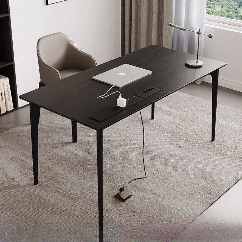 

/Длинный черный офисный стол, письменный стол, эстетический офисный стол для руководителя, компьютерный роскошный Escritorios De Computadora, мебель для дома