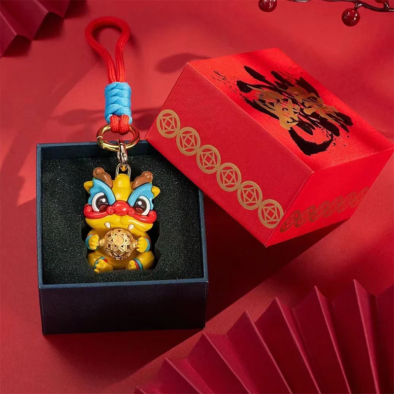 Lucky Dragon Keychain National Wind Series 12 Zodiac Year Of The Dragon Keychain Lucky Pendant Christmas New Year Gift