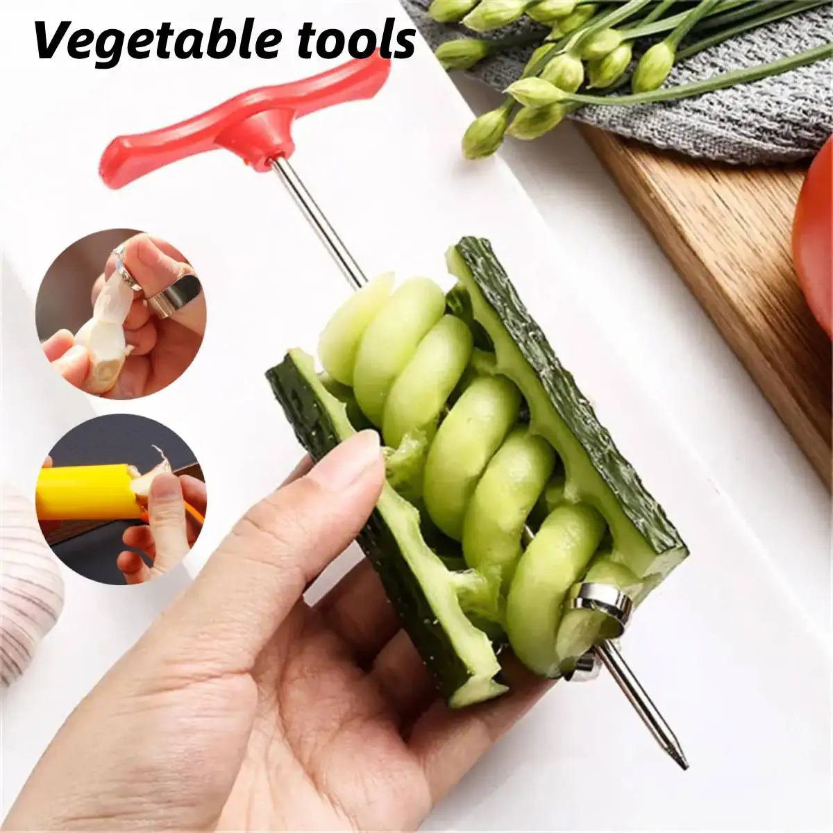 Vegetables Spiral Knife Carving Tool Potato Carrot Cucumber Salad Chopper Manual Spiral Screw Slicer Cutter Spiralizer Slicer