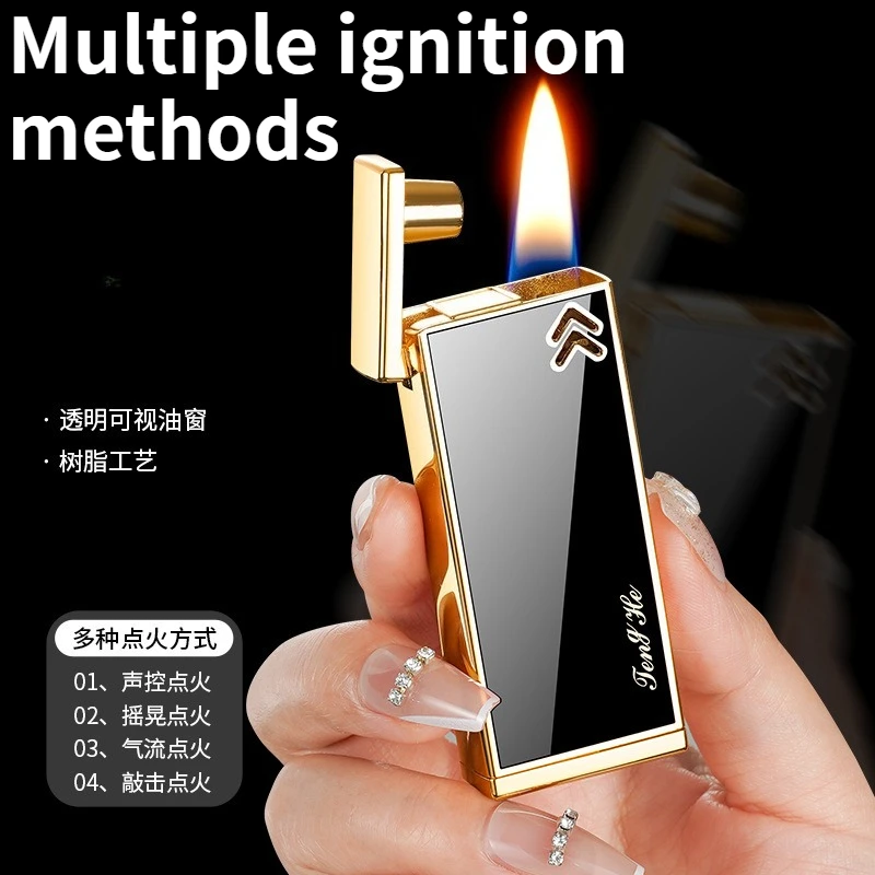 NEW Technology Intelligent Voice Control Transparent Visual Window Three in One Lighter High-end Gift