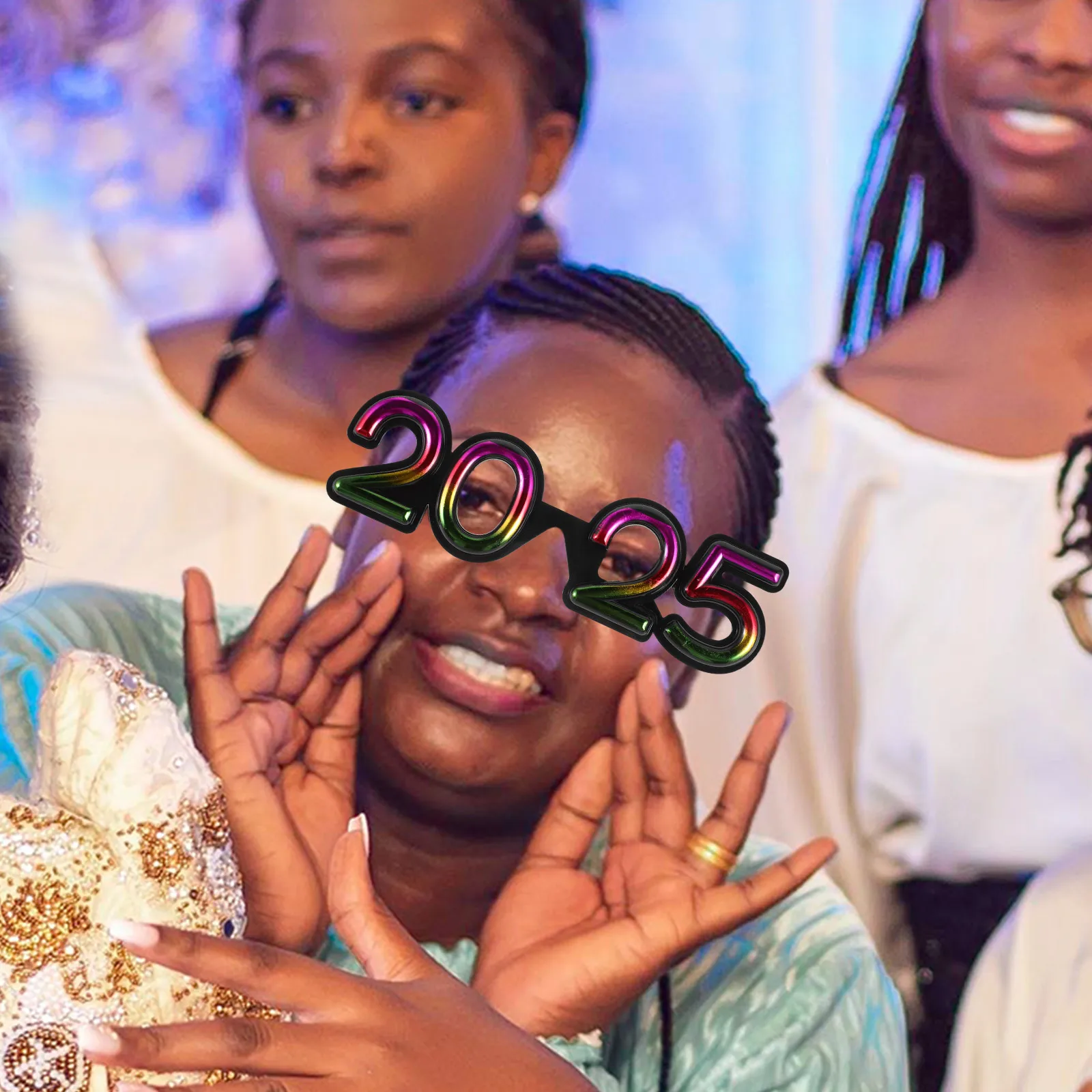 

Glasses Fun for Party New Year's Eve Props PC Festival 2025 ing Eye Wear Happy Decorations Office Beads Supplies