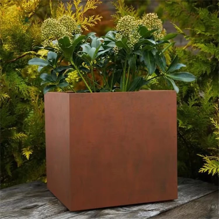 Corten Steel Rusty Decoration Planter Rust Steel Flower Pot for Flower Shop
