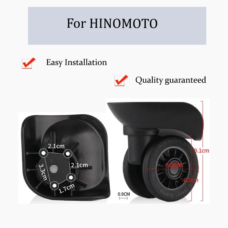 

For HINOMOTO HW60-1 Luggage Wheels Silent Swivel Wheel Replacement Set Smooth Rolling Easy Installation
