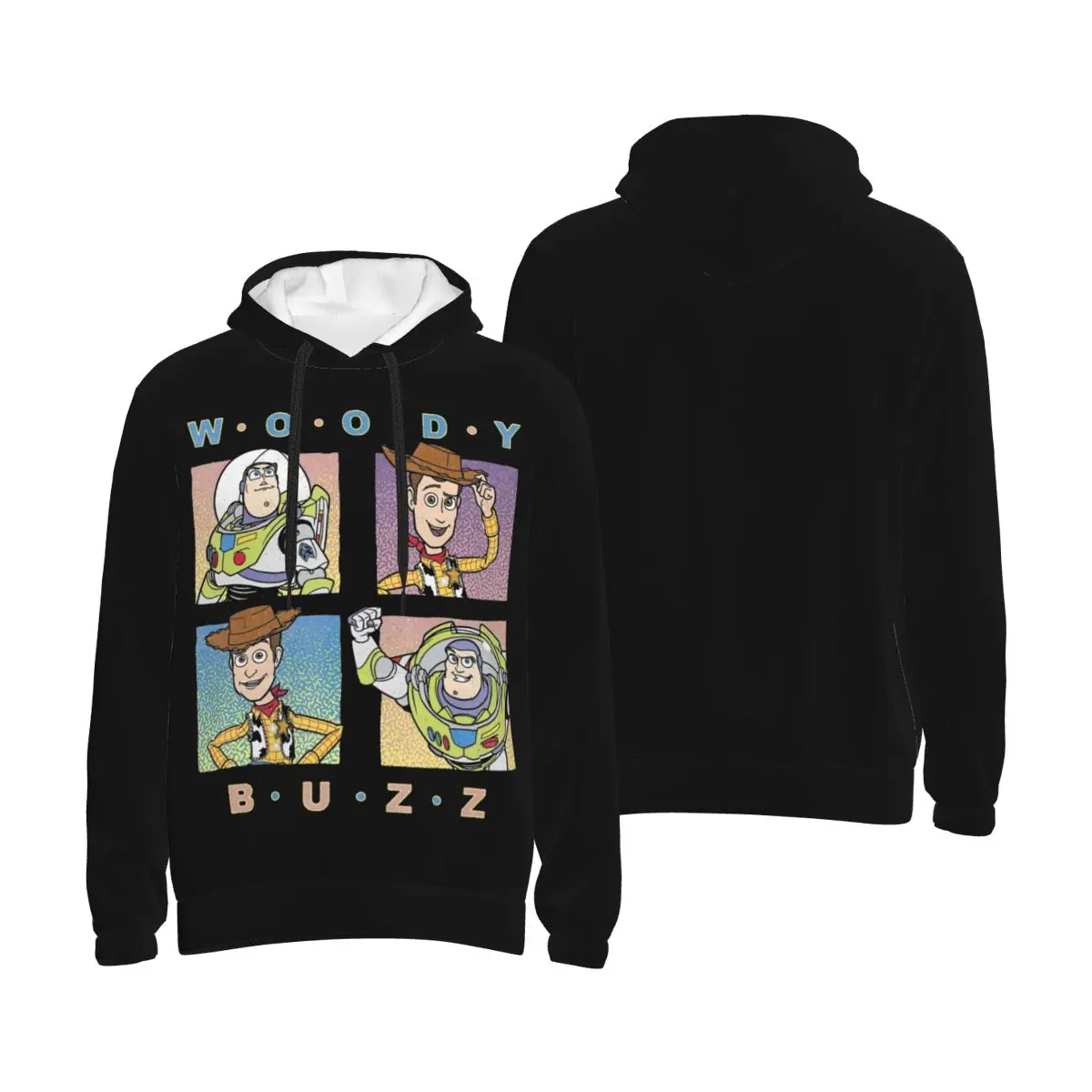 Unisex Toy Story Cartoon Hoodies With Pocket Loose Fit Woody Buzz Lightyear Long Sleeve Sweatshirts