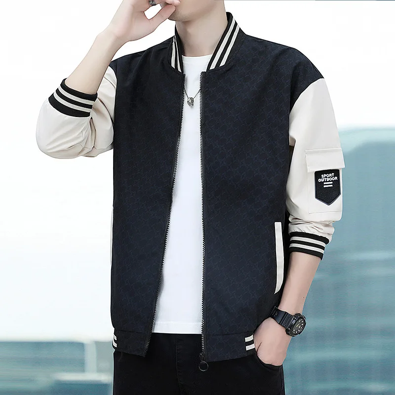 

Мужская бейсбольная куртка, модная бейсбольная форма с цветными застежками, уличная одежда для бега, Тонкая Повседневная Верхняя одежда для бега, весна-осень