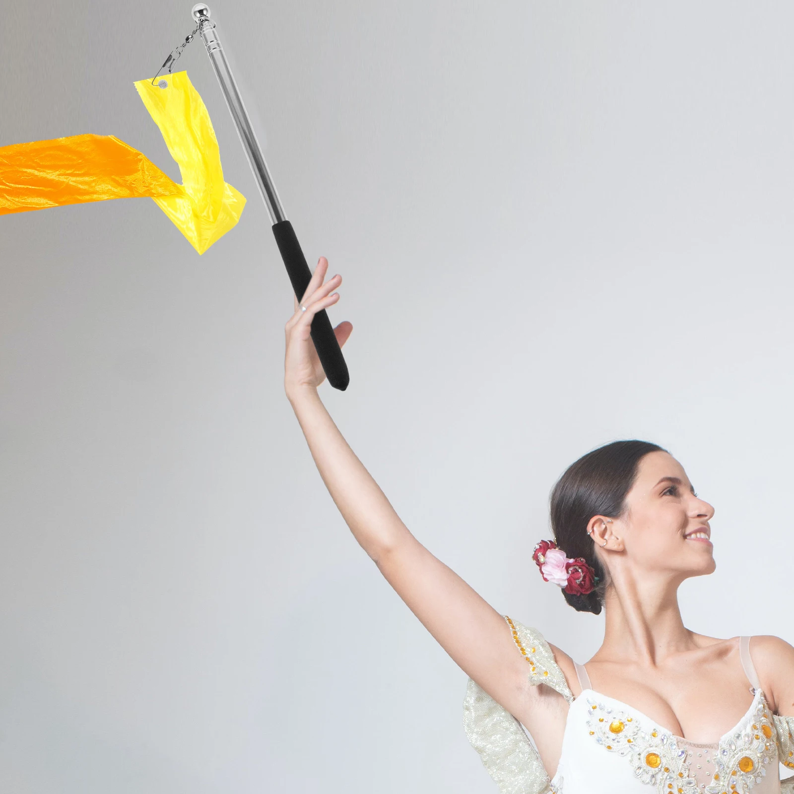 

Adjustable Ribbon Sticks Gymnastics Dance Streamers Square Dancing Carnival Party Supplies Lightweight Telescopic Decorations