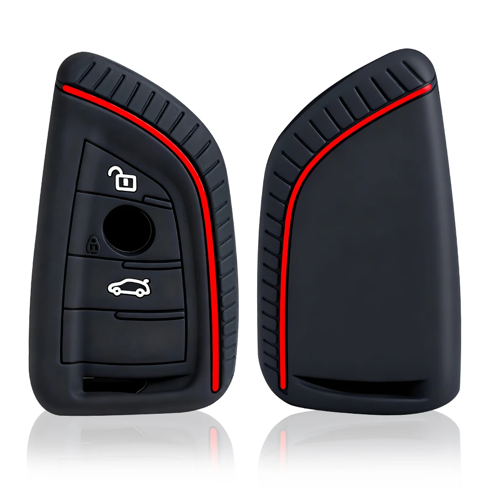 Silicone Remote Car Keychain Holder Key Case Cover for BMW F48 F46 F10 F20 F30 X1 X2 X3 X4 X5 X6 Z4 1 2 3 4 5 6 7 Serie 7 Wallet view 2