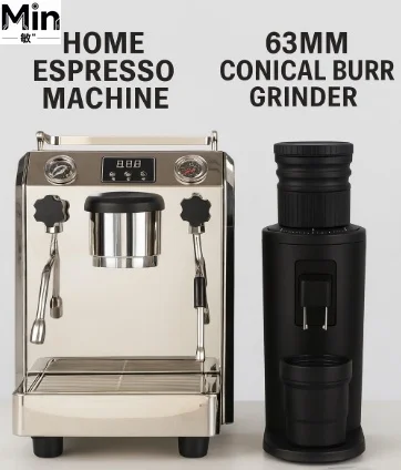 PID Control Rotary Pump Espresso Coffee Machine with 360 Degree Rotatable Steam Wand Dual Pressure Gauges for Home Bar