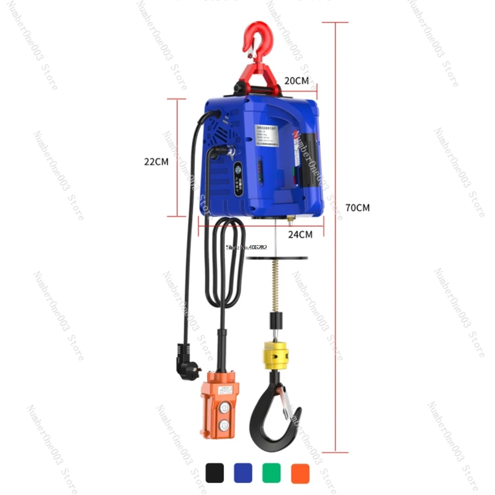 Electric Steel Wire Rope Lifting Hoist, Portable Electric Hand Winch, Traction Block, Towing Rope, Upgrade, 220V, 110V