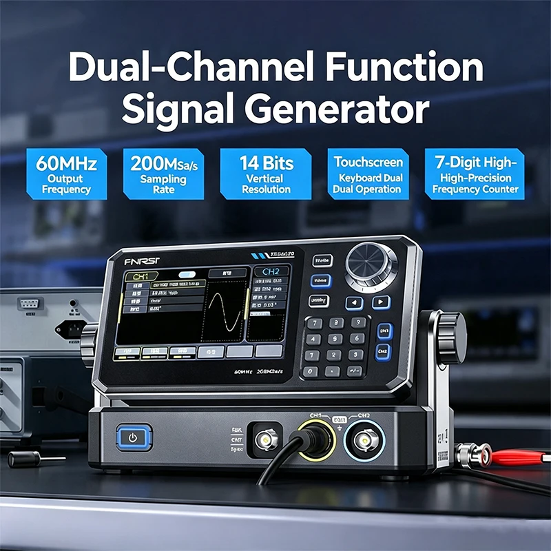 FNIRSI TSG6020 TSG3020 Dual-Channel Function Signal Generator 60MHz/30MHz 200MSa/s 4.3