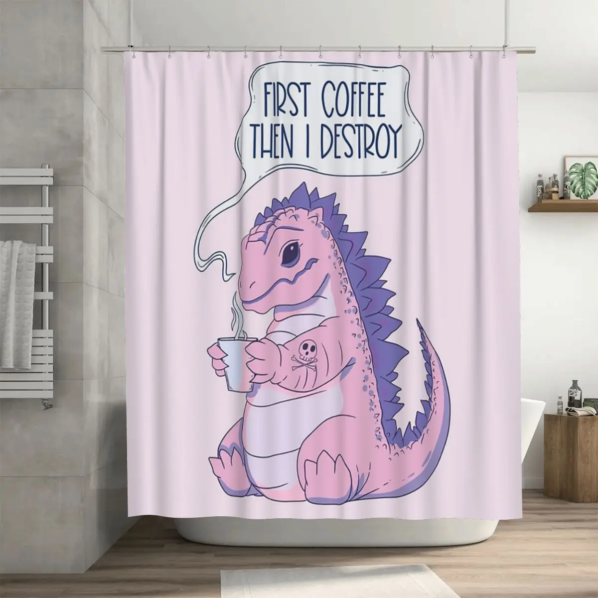 

Сначала кофе, потом я разрушу занавеску для душа. Водонепроницаемые полиэстеровые занавески для ванной с крючками.