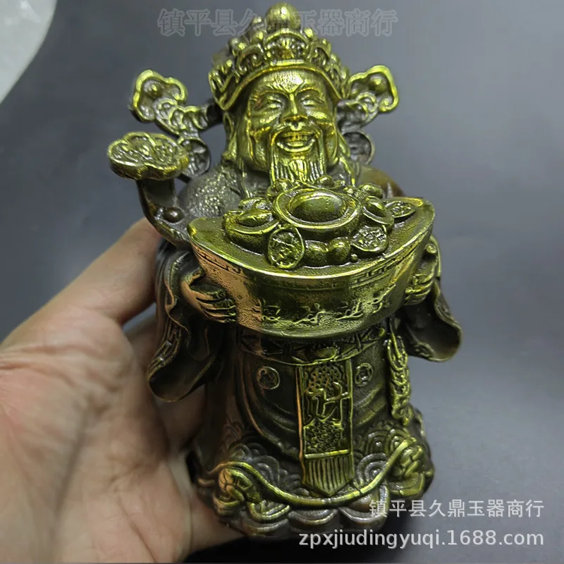 Antique Collectibles: Gilt Brass Bronze Statues, Standing Figures, Home and Office Decor, Gold Ingot Buddha Figurines