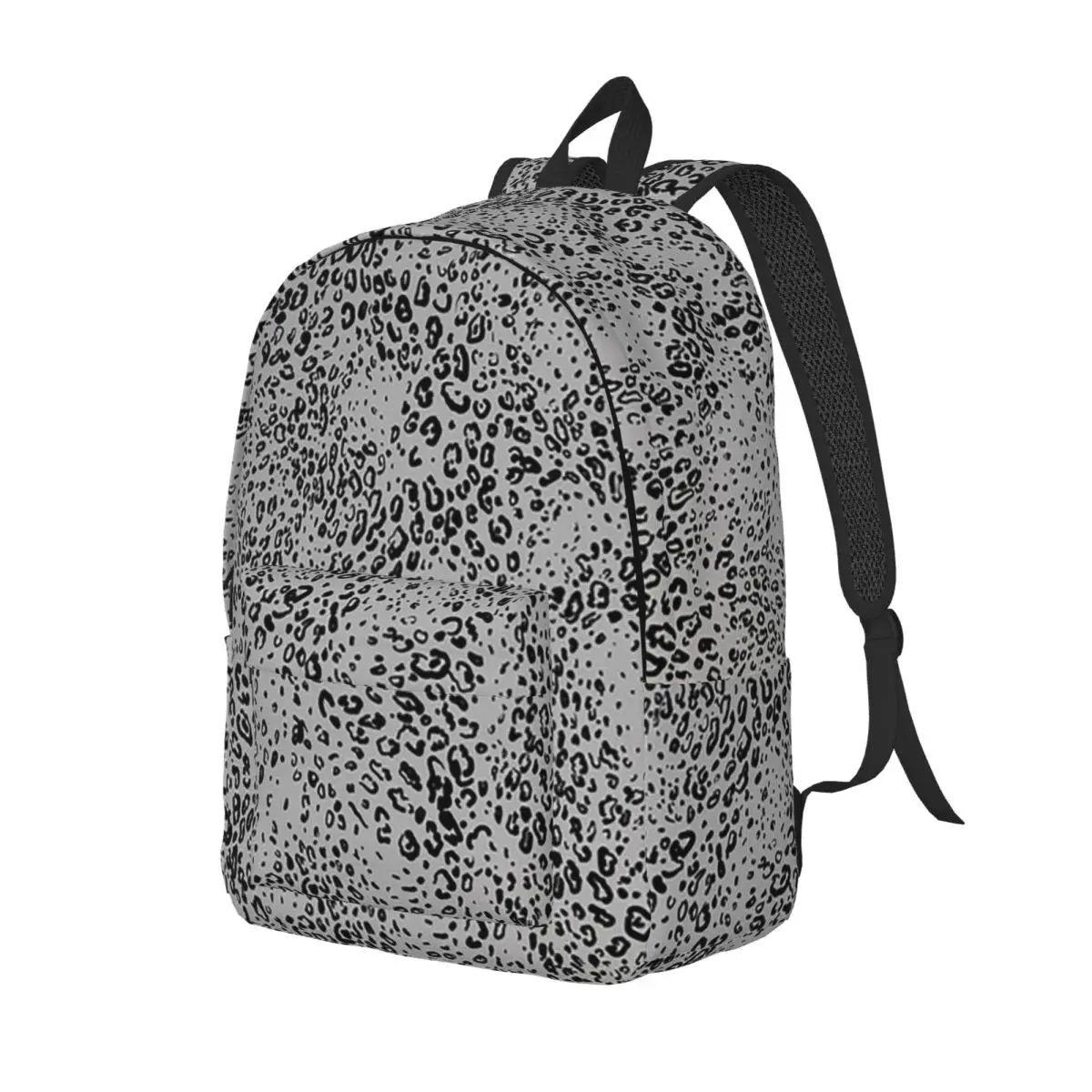 Grey And Black Color Cheetah Leopard Student Backpack School Bag Hiking Travel Daypack for Men Women Bookbag Shoulder Bags