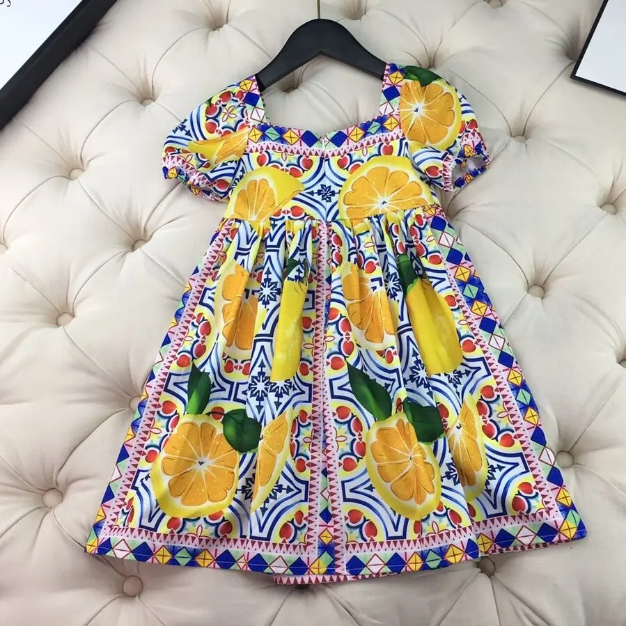 

2025 летнее новое детское платье, платье с цветочным принтом для девочек, детская одежда, оптовая цена