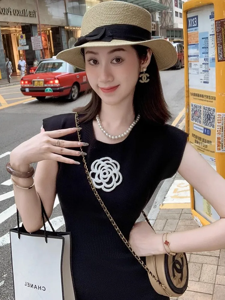 2025 summer new Elegant Women mini dress Sweater Female Clothes vestidos robe outerwears Y2K pullovers Woman clothing