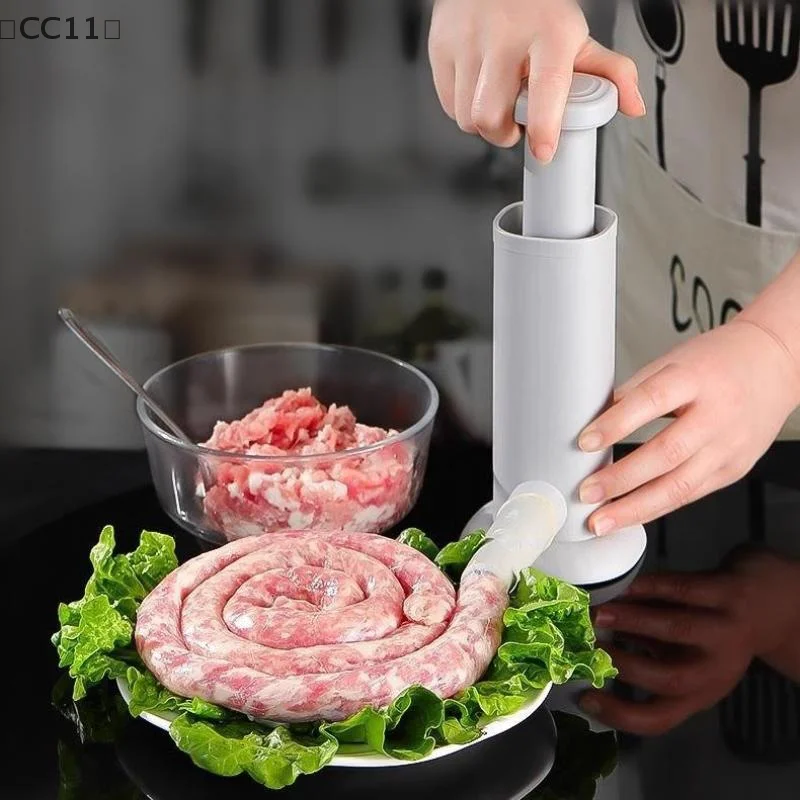 〔CC11〕2in1 Homemade Sausage Maker With Stuffing Pipe Manual Fast Meat Stuffer Filling Machine Large Capacity Heavy Duty Tools