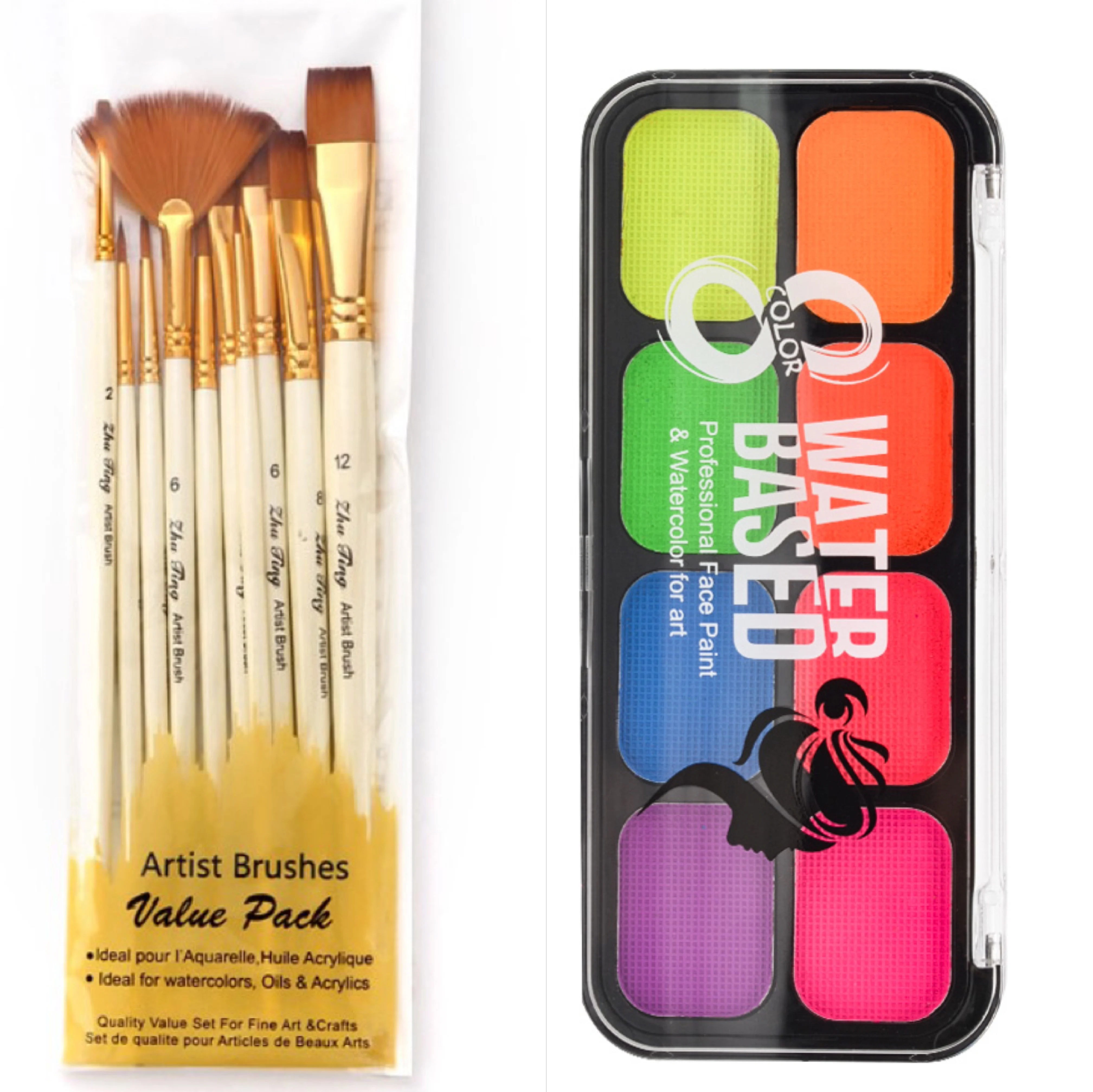 

make up Body face Paint kit Fluorescent Party eye face makeup Cosplay football face shied color UV Glow Paint kit wholesale