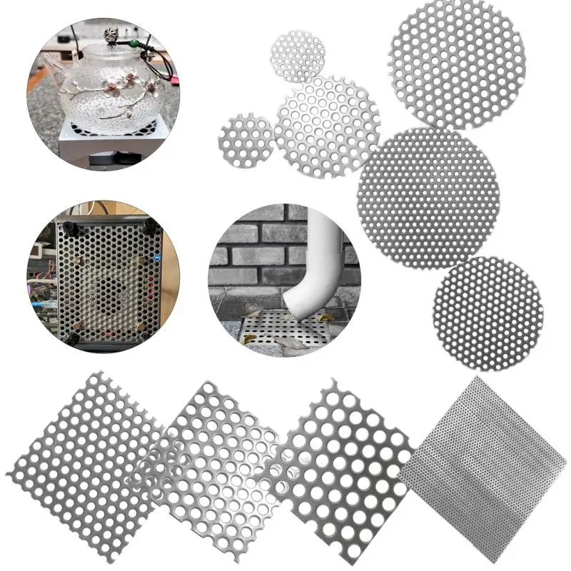 

Stainles Steel 1mm Floor Drain Net Cover Round Square Shower Drain Hole Pad Hair Filter Grille Anti Clogging Floor Drainage Net