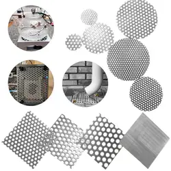 Stainles Steel 1mm Floor Drain Net Cover Round Square Shower Drain Hole Pad Hair Filter Grille Anti Clogging Floor Drainage Net
