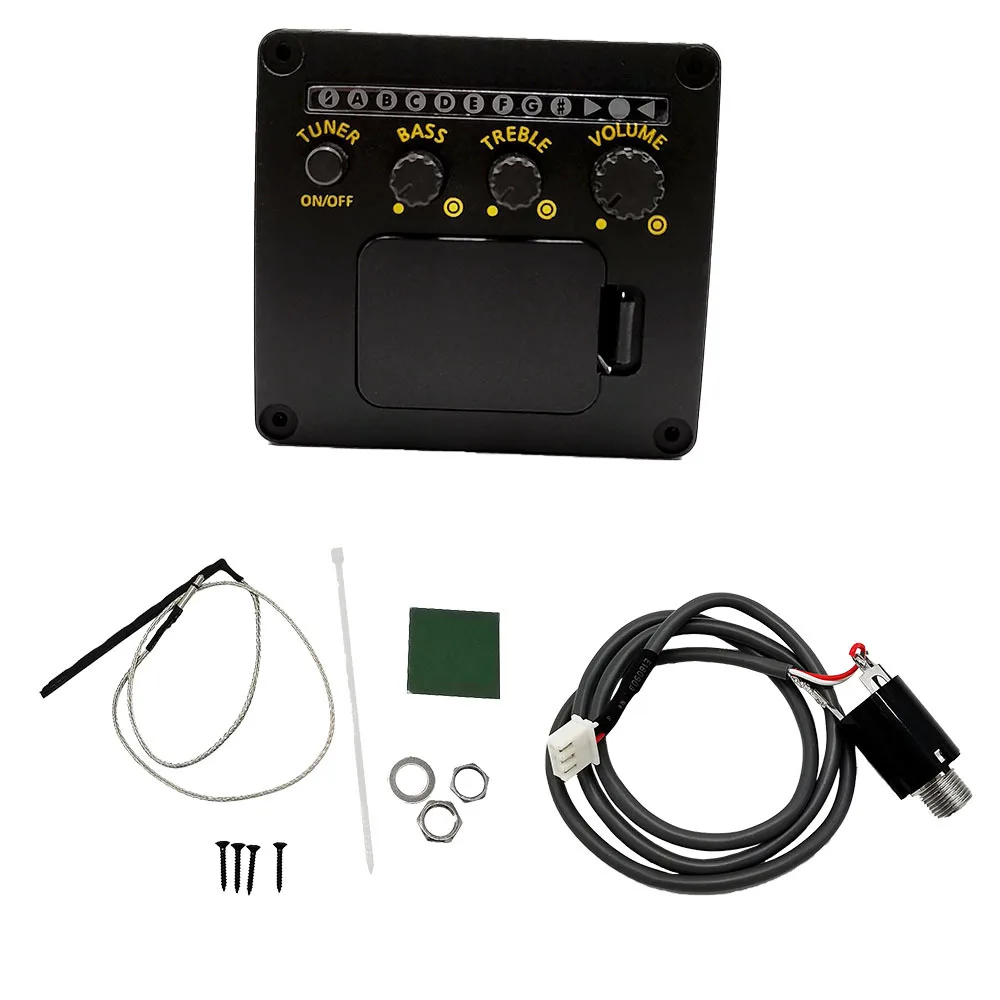 2/3/4-Band EQ Folk Guitar Pickup with Preamp & Undersaddle Transducer for Acoustic Guitar DIY Conversion Kit