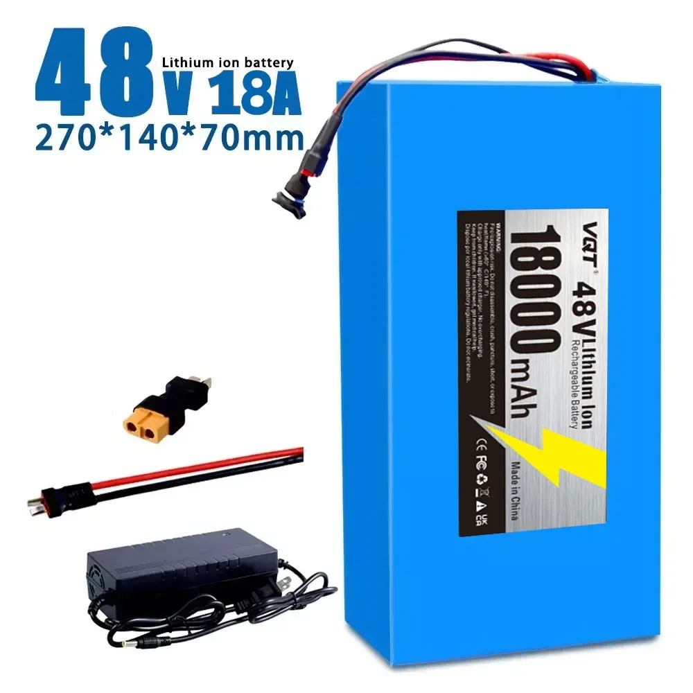 VQT grande capacité 48V 18Ah 18650 batterie au lithium 18000mAh lithium-ion batterie de vélo électrique moto + chargeur