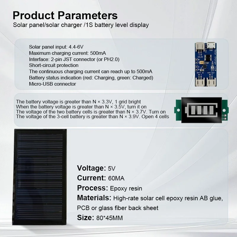 5V Solar Panel 60MA  Solar Cell panel for charging Battery DIY Solar light Solar toy ect