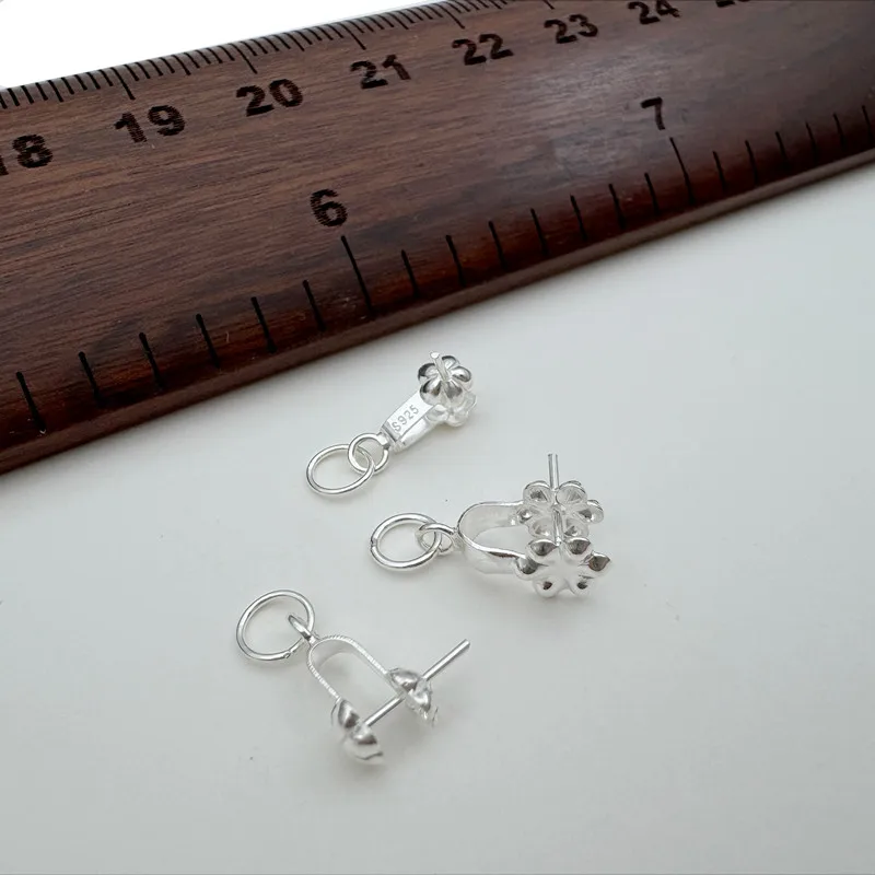 1PCS Solid 925 Sterling Siver Pendant Connector Jadeite Buddha Buckle DIY Accessories Making Handmade Components