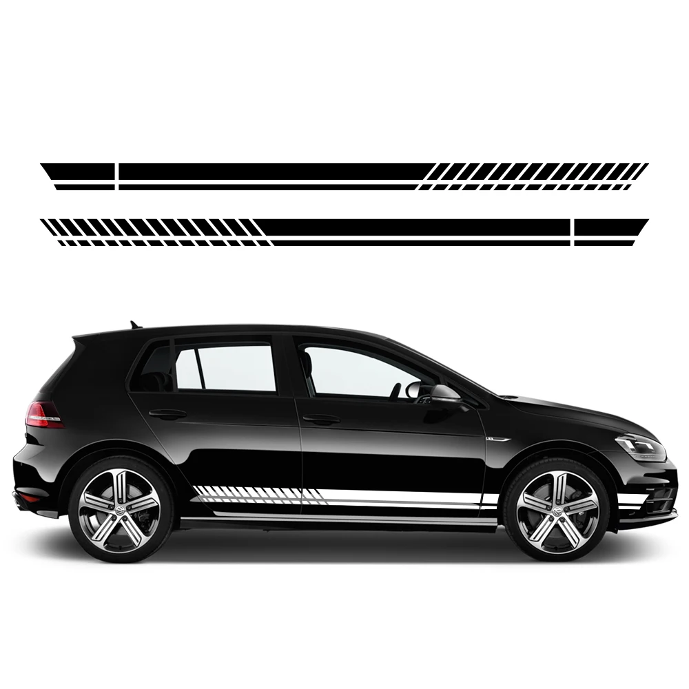 2PCS Car Door Stripe Stickers Vinyl Racing Style Decal For Volkswagen VW Golf 8 7 5 4 6 GTI MK8 MK7 MK5 MK6 MK4 Auto Accessories