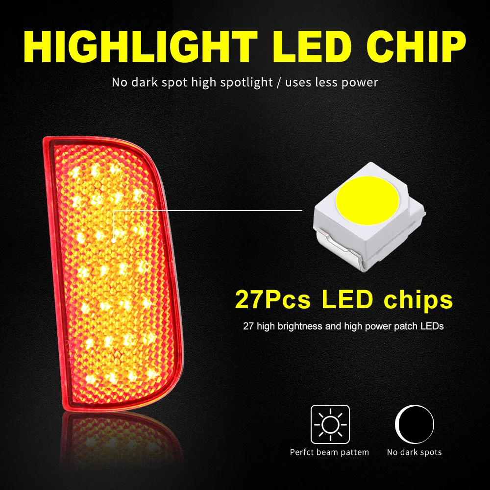 

Светодиодный красный, черный задний стоп-сигнал, отражатель бампера, сигнальные лампы, задний фонарь для Honda Civic 10-го поколения 2016-up, 2 шт., автомобильная сборка 12 В