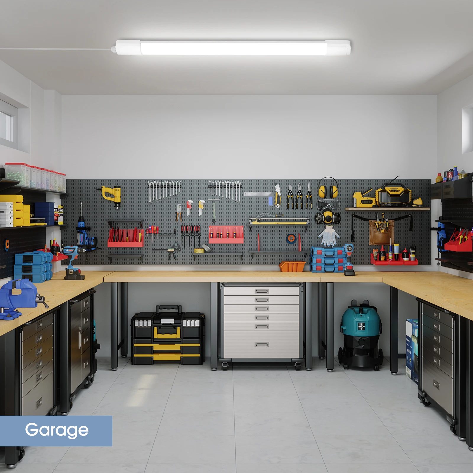 2/4PCS 60cm LED Tube Light 20W, IP65 Waterproof, 4000K 2200LM, Connectable Ceiling Light, Ideal for Workshop, Kitchen, Warehouse