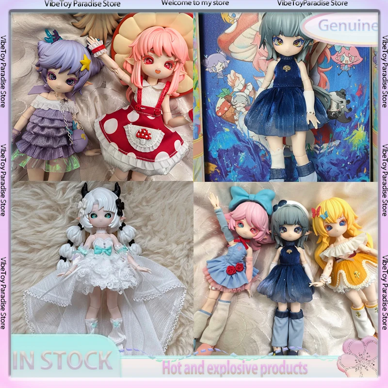 

Authentic Spot Mushroom Bjd Blind Box Cute New Product 12 Points Can Move Trendy Toys Figurines Desktop Ornaments Birthday Gifts