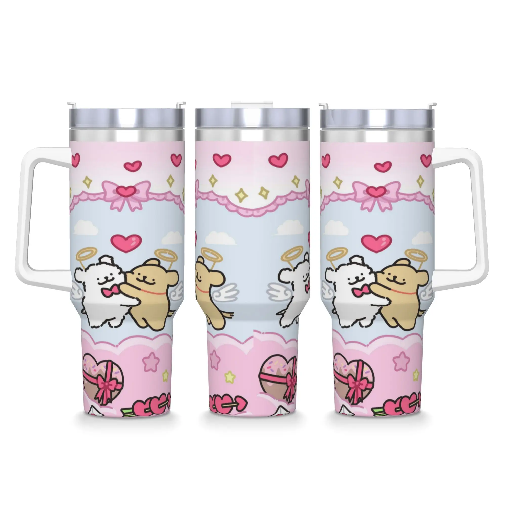 

Мультяшный мальтийский стакан из нержавеющей стали, собака, щенок, дорожные кружки, кружка, портативная бутылка для горячих напитков, чая с молоком, водой