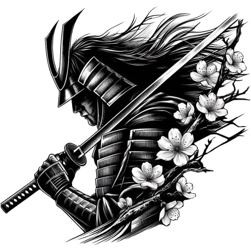Cool Samurai Car Sticker Glossy Die-cut Vinyl Decal for Tumbler Motorcycle Glass Self-adhesive Fantasy Design