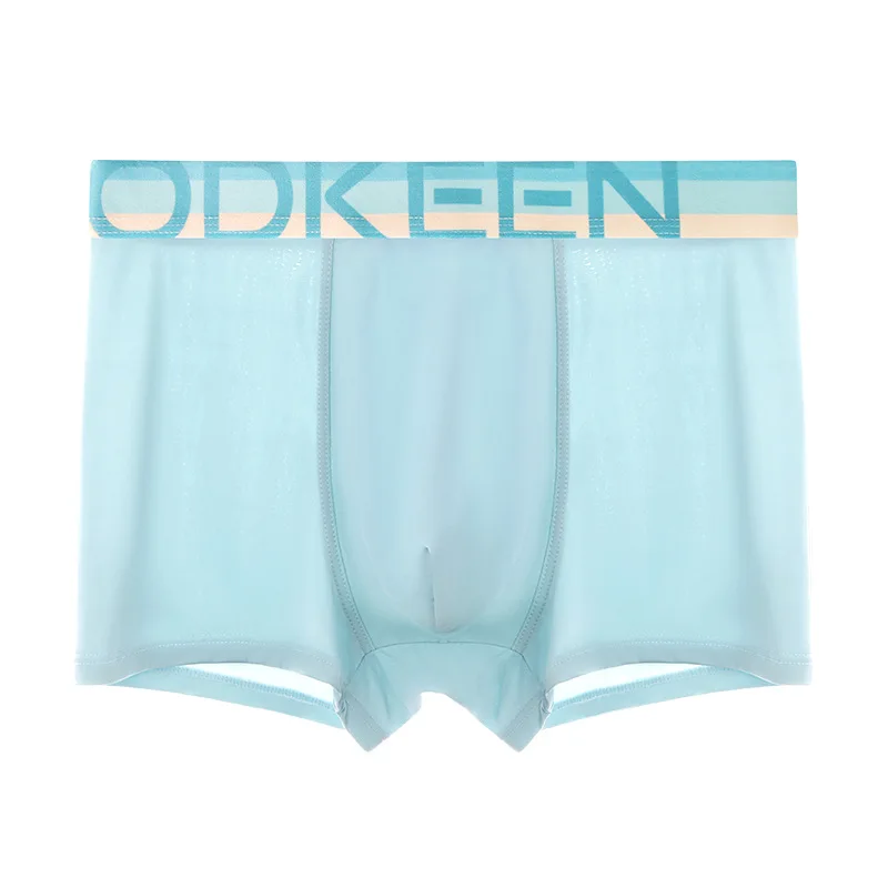 

Men's underwear summer ice silk antibacterial boxers breathable teen mid-waist printed trendy boxers