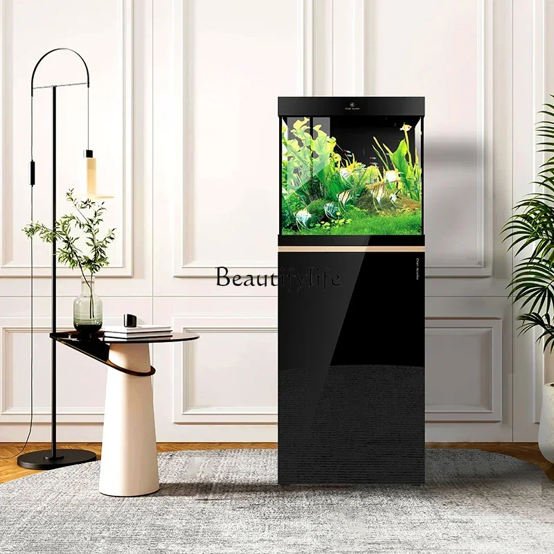 

Super White Glass Ecological Fish Tank Small Aquarium Living Room Floor