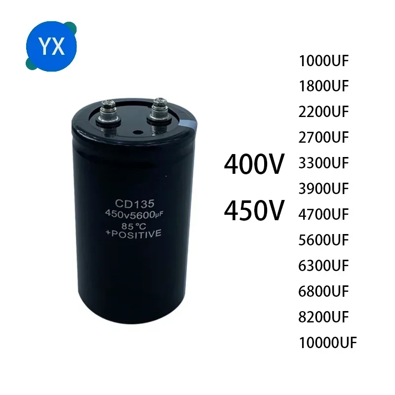 

400V 450V Electrolytic Capacitor 1000UF 1500UF 1800UF 2200UF 2700UF 3300UF 3900UF 4700UF 5600UF 6300UF 6800UF 8200UF 10000UF