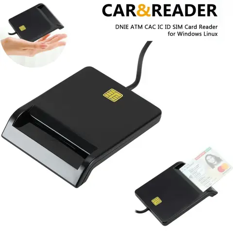 1-3Pcs USB 2.0 스마트 카드 리더 DNIE ATM CAC IC ID SIM 카드 Cloner 커넥터 Windows Linux 용 휴대용 신뢰할 수있는 단순성