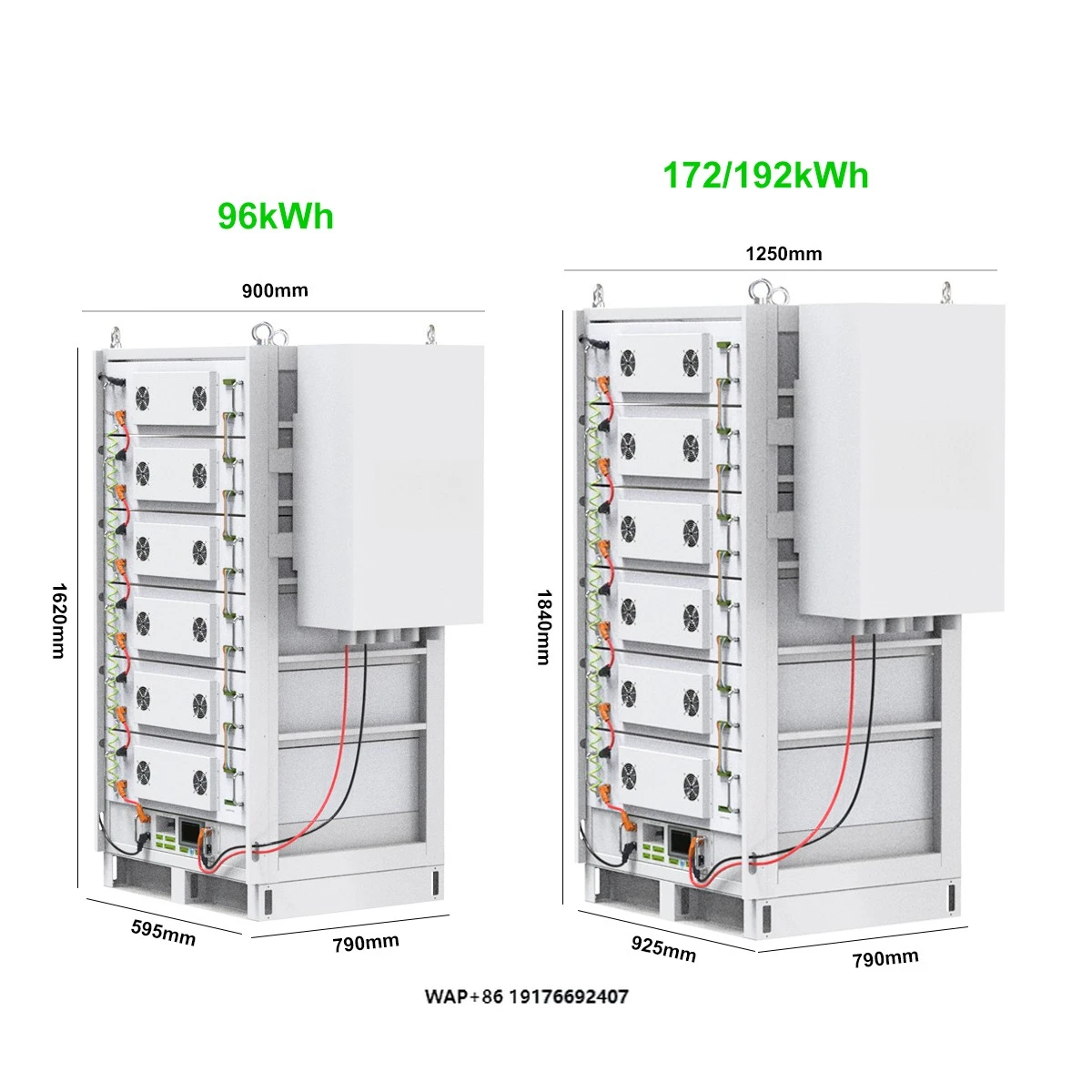 High Voltage Storage System 60KWH 96KWH 172KWH 192KWH Power Supply Inverter Solar Lithium Ion LiFePO4 Battery Cabinet ESS