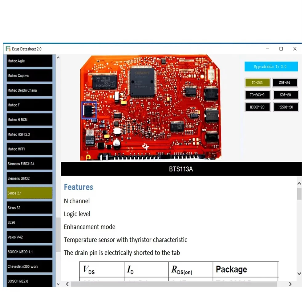 Ecus Datasheet 2.0 ECU Repair Software accesorios para auto PCB Schematics with Electronic Components of Car ECUs and Additional