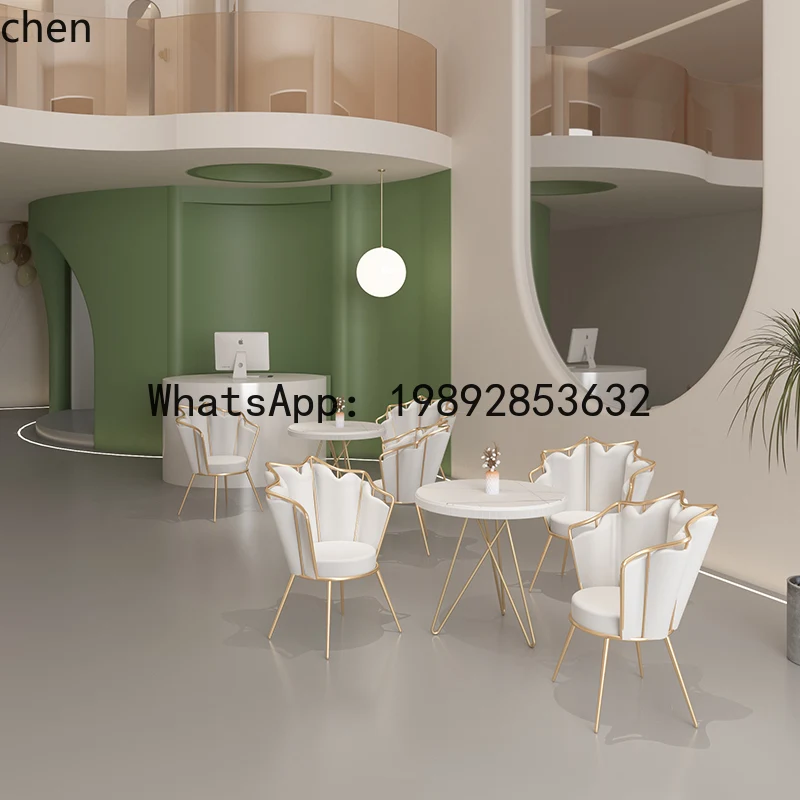 

FZ Receives Visitors to Negotiate Small Round Table Milk Tea Shop Office Conference Table and Chair Combination