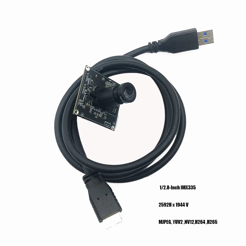 

2592x1944 5MP HD 60FPS/120fps Веб-камера IMX335 USB3.0 Модуль камеры с объективом 16 мм для видеоконференций, потоковой передачи в реальном времени