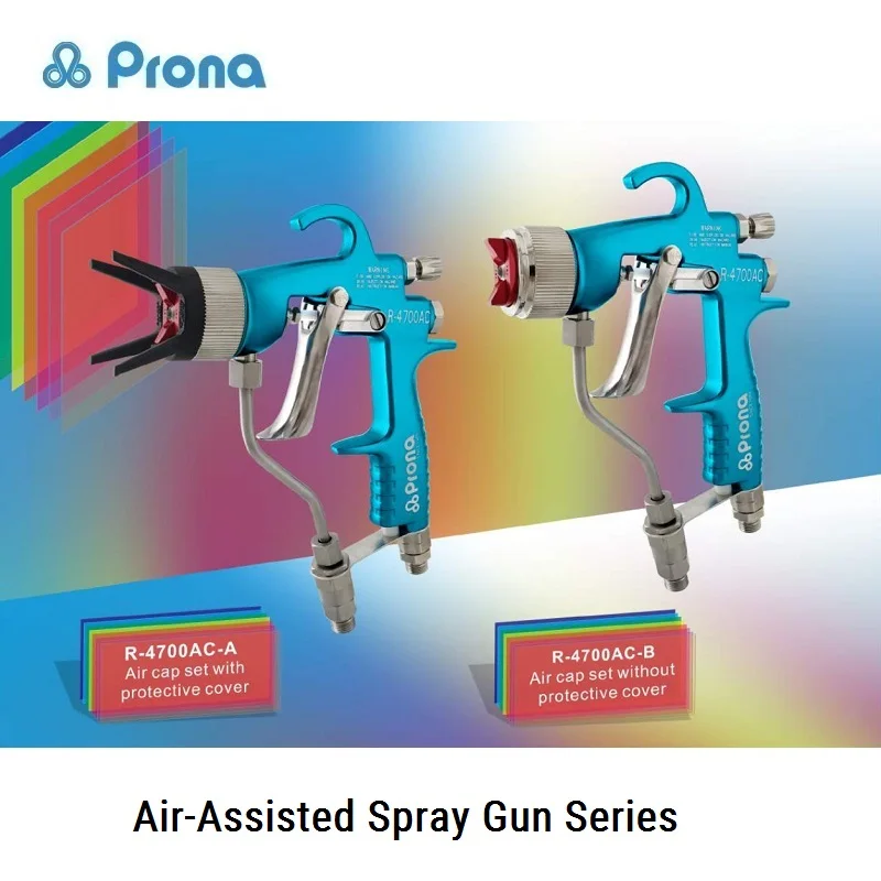 Prona R-2200AC High Pressure Paint Spray Gun R-4700AC Air Mix Manual Pistol 20Mpa 2900psi Fluid Sprayer  200 Bar Max Fluid