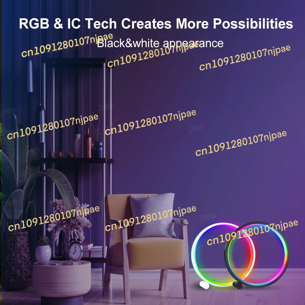ذكي تويا واي فاي الإبداعية لمبة مكتب RGBIC الملونة سطح المكتب مصباح لتهيئة الجو Esports سطح المكتب شبكة الضوء الأحمر عبر الحدود #3