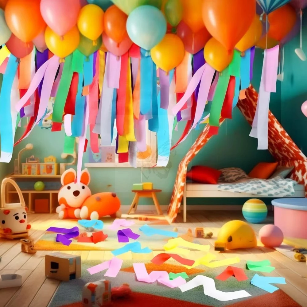 6 Stück leuchtende Pastellfarbene Papierbandrollen, sanfte Farben, elegante Krepppapierbänder für Geburtstags-, Hochzeits- und Partydekoration, Bastelarbeiten, Celeb – Detail 6
